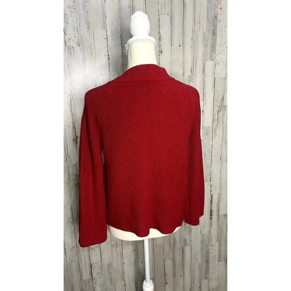 Talbots Women's Petite Size Small Red Button Front Cardigan Sweater - Picture 3 of 5